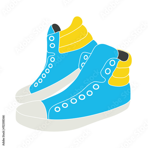 Illustration of blue sneakers on white background