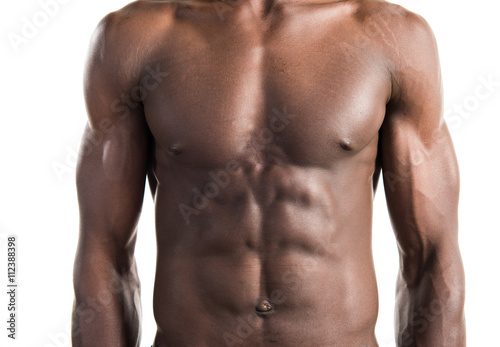Handsome black man with athletic body posing