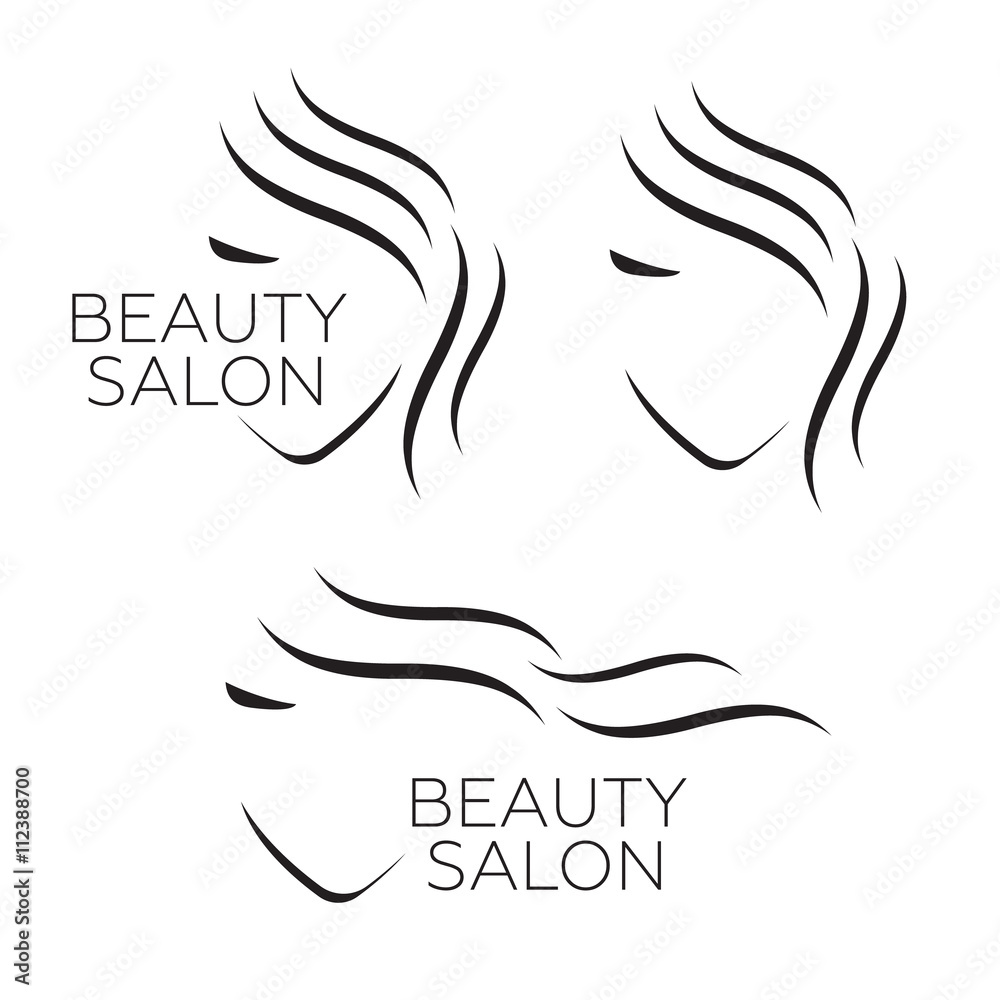 Beautiful woman vector logo template for hair salon, beauty salon Beautiful woman vector logo template for hair salon, beauty salon