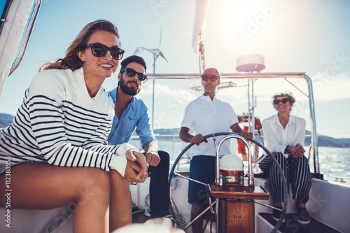 Group of people enjoying a boat ride together