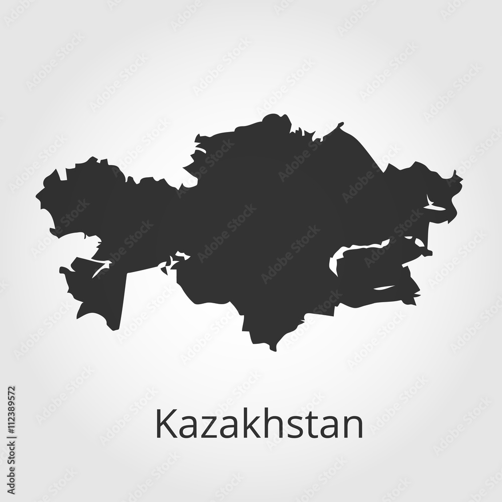 Kazakhstan map icon. Vector illustration.