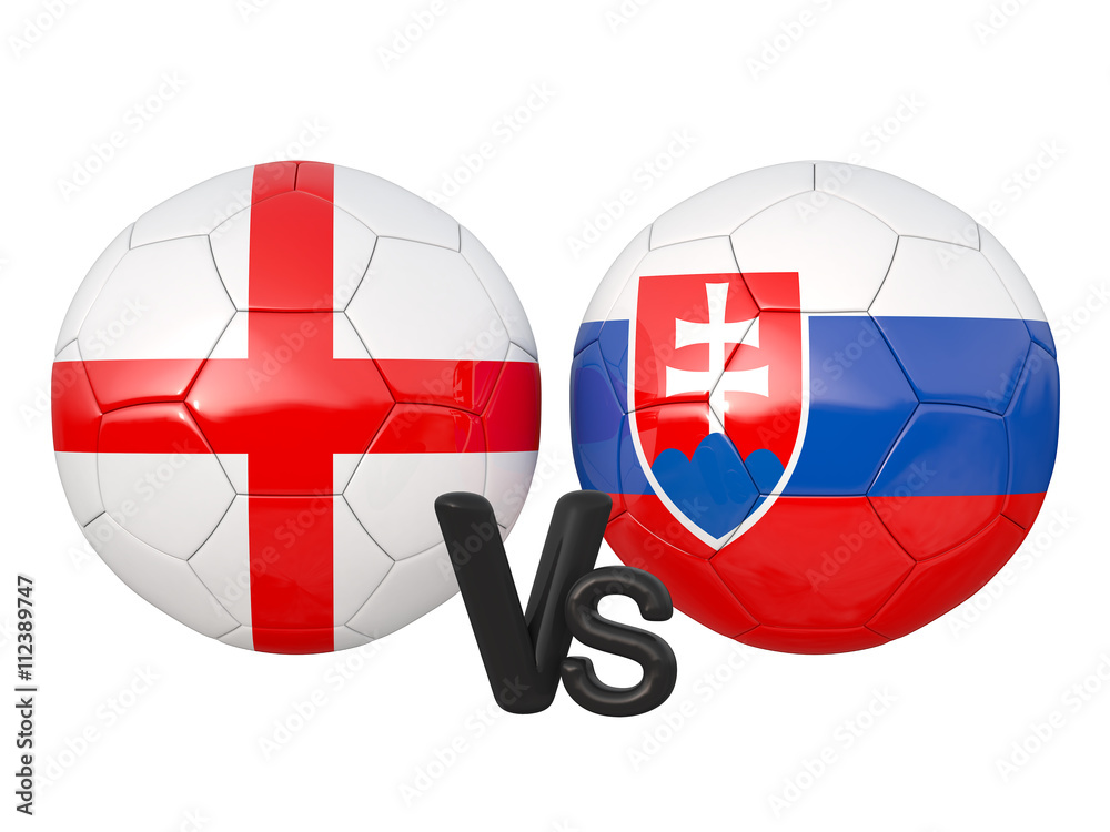Obraz premium England / Slovakia soccer game 3d illustration