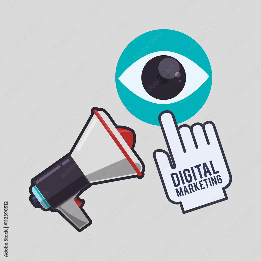 Digital marketing design. Ecommerce icon. Isolated illustration , vector