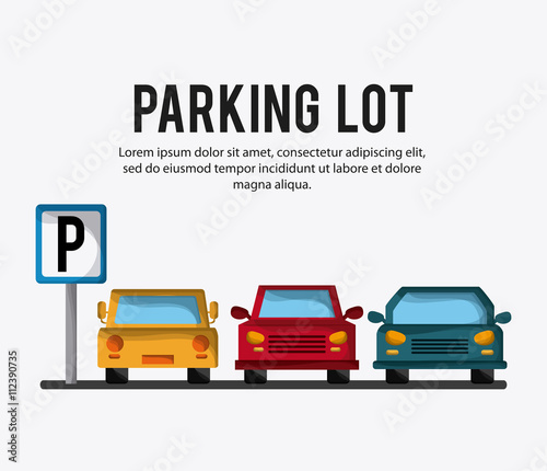 Parking lot design. Park icon. White background , vector graphic