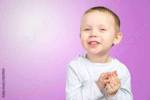 Child expressing surprise and happiness