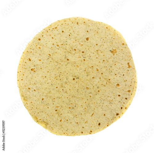 Garlic and herb flavored tortilla wraps isolated on a white background