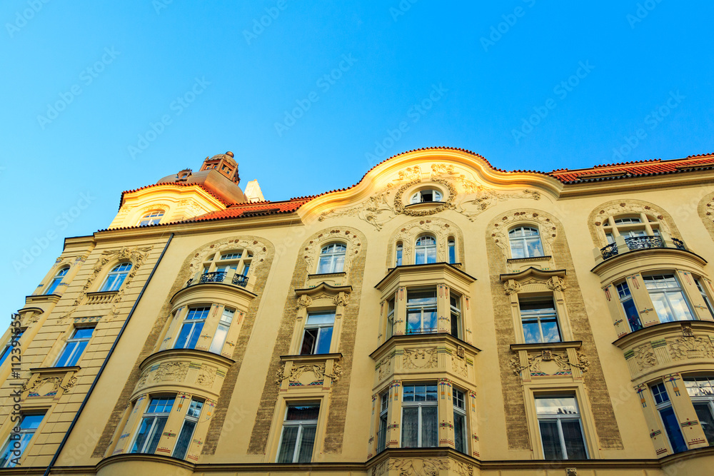 Architecture on the Old Town Square of Prague, Czech Republic.