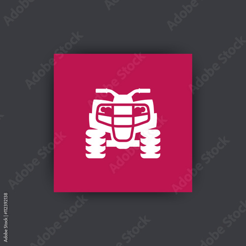 quad bike, quadricycle icon, vector illustration