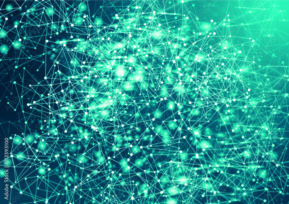 Obraz premium data deep learning hologram ai technology robotic, molecule of chemical, atom cell science, futuristic cyber network, system of background illustration 3d rendering