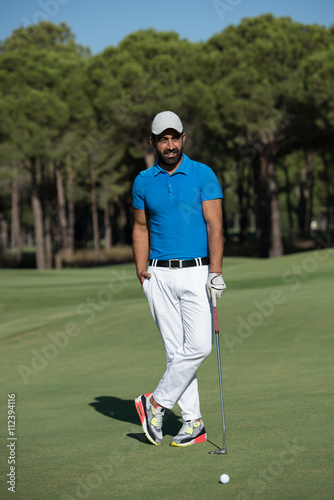 golf player portrait at course