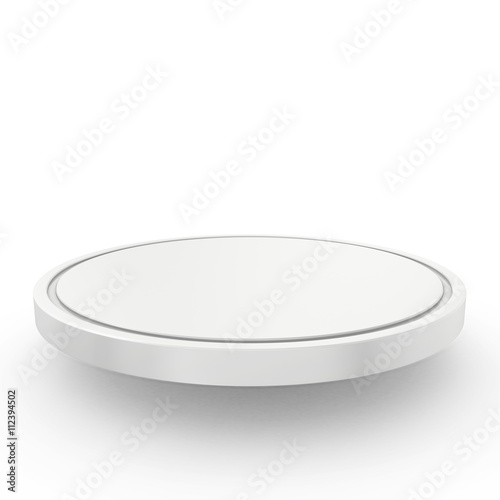 Empty podium and place on white background. 3d rendering