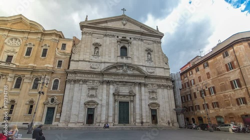 Church of Santa Maria in Vallicella timelapse hyperlapse, also called Chiesa Nuova in Rome