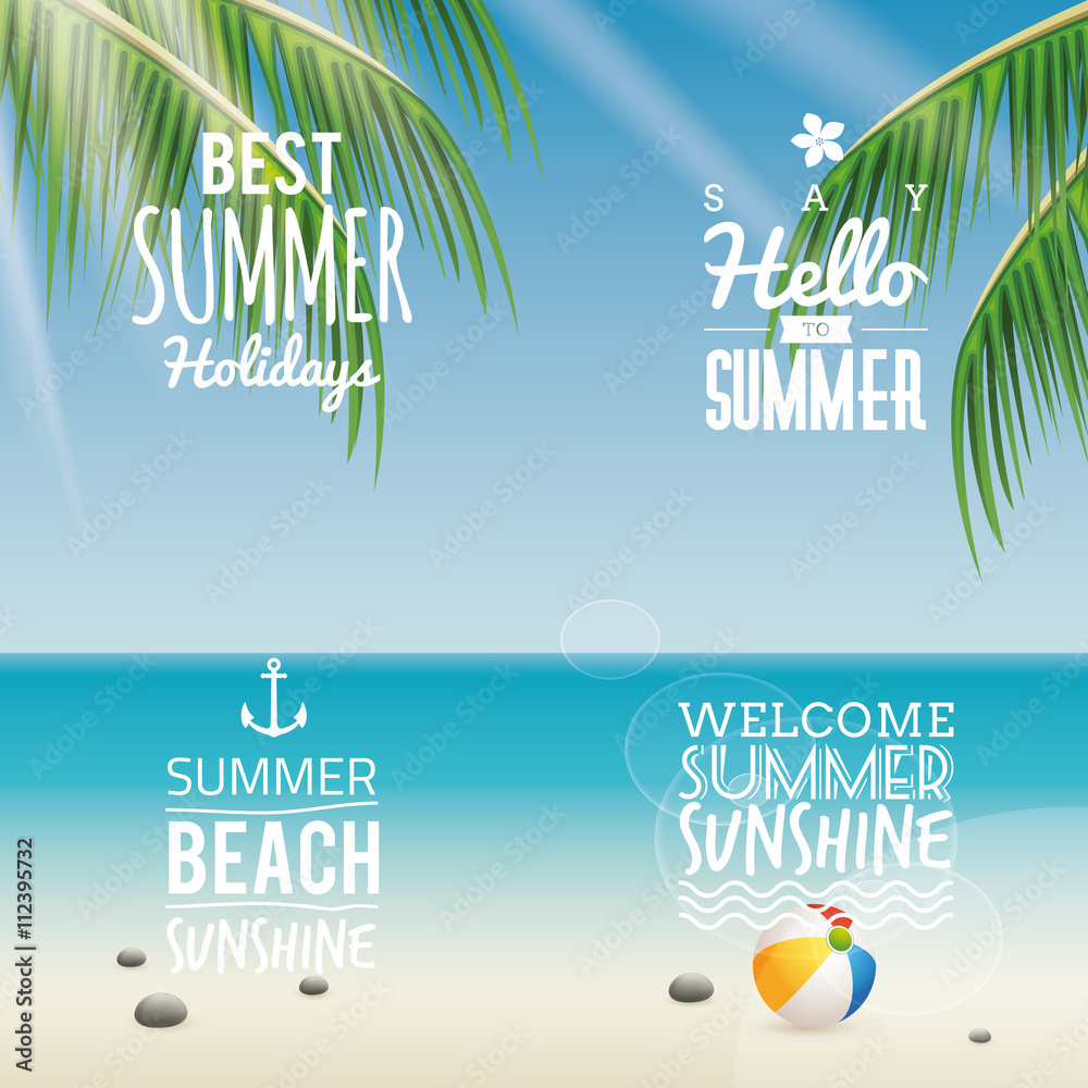 Naklejka premium Summer Vacation labels