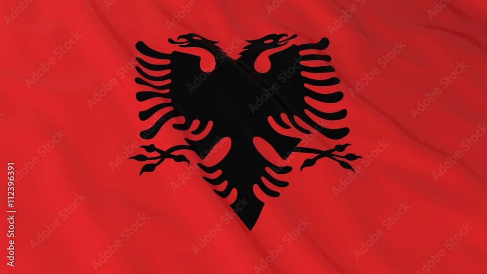 Albanian Flag HD Background - Flag of Albania 3D Illustration Albanian Flag HD Background - Flag of Albania 3D Illustration