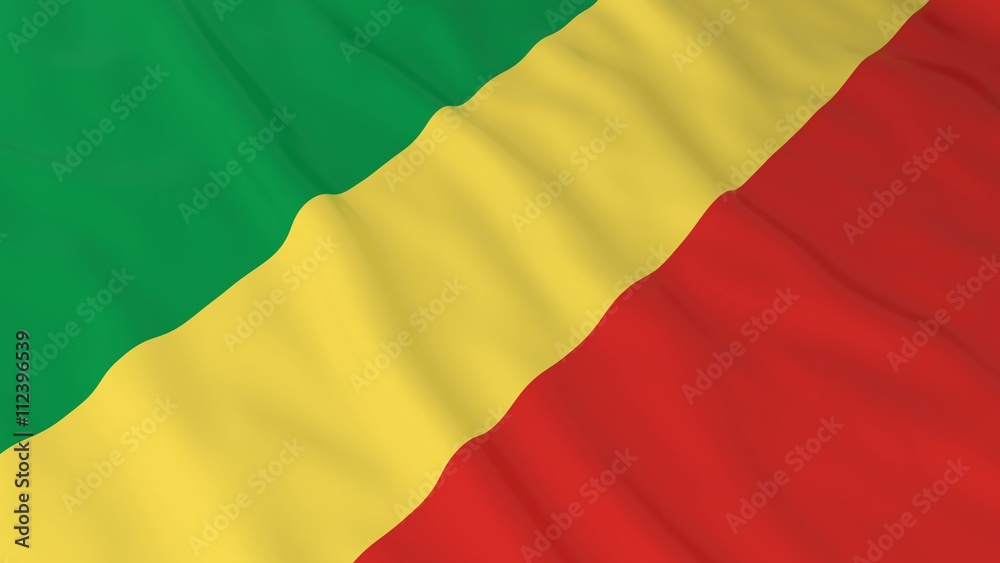 Obraz premium Congolese Flag HD Background - Flag of Congo 3D Illustration
