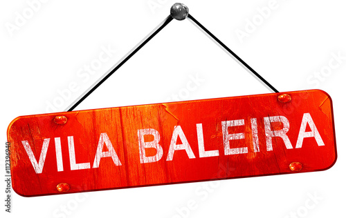 Vila baleira, 3D rendering, a red hanging sign photo