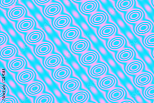 Cyan blue background with pink circles in diagonal lines