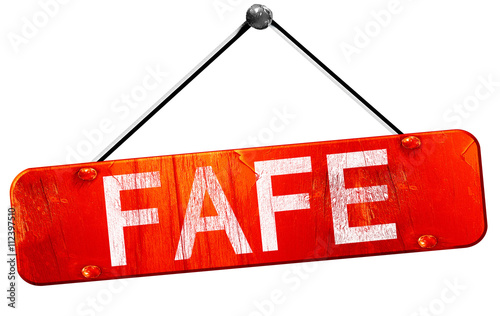 Fafe, 3D rendering, a red hanging sign photo