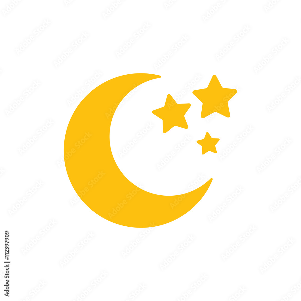 Flat Moon Icon 