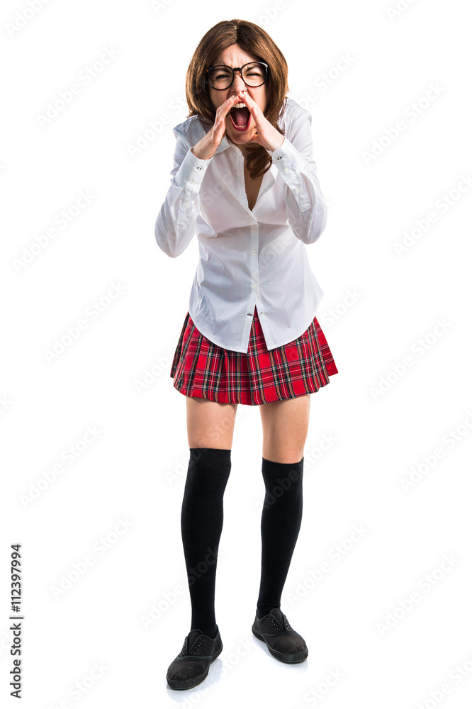 Fototapeta premium Pretty young girl shouting