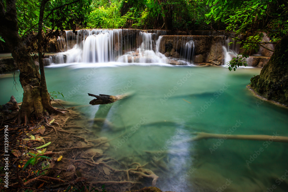 Fototapeta premium waterfall steps in Thailand National Park.