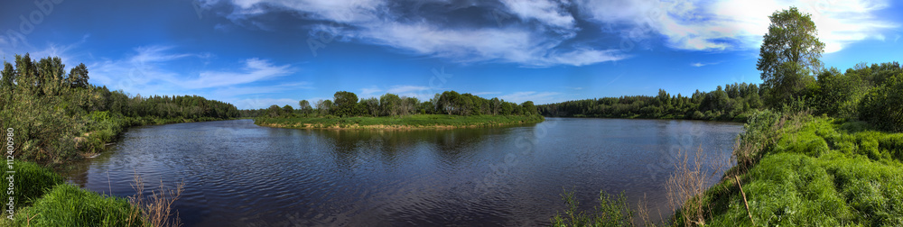 panorama of the river and the forest