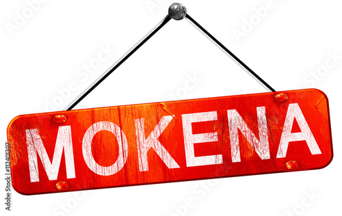 mokena, 3D rendering, a red hanging sign photo