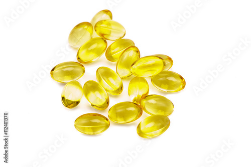 fish oil on white background