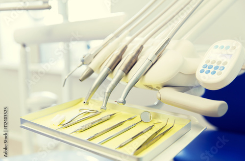 close up of dental instruments