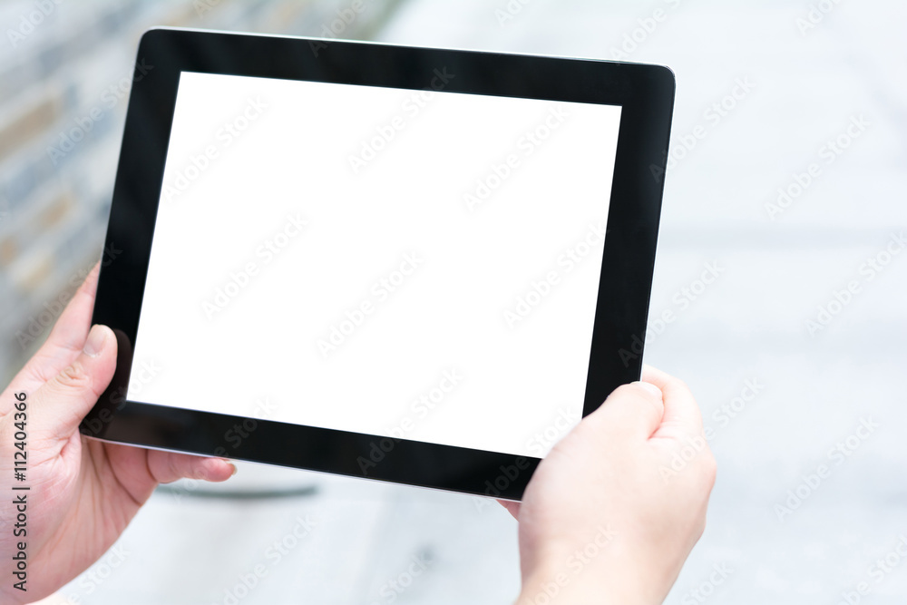 The blank and white screen of digital tablet . The blank and white screen of digital tablet .