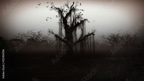 Horror  Halloween  gravestone   spooky tree