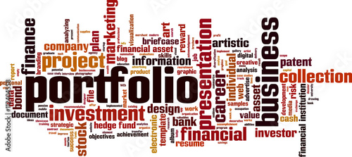 Portfolio word cloud concept. Vector illustration
