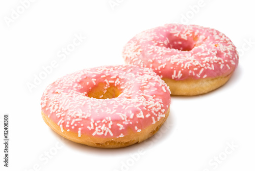 donut in a pink glaze isolated