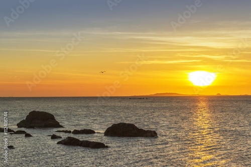 Sunset over Salvora Island