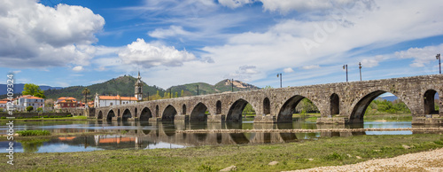 Panorama of roman bridge in Ponte de Lima photo