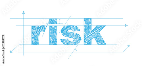 RISK Vector Technical Lettering Icon