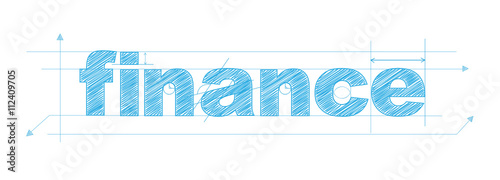 FINANCE Vector Technical Lettering Icon 