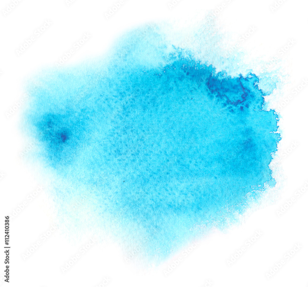 blue water color background with paint blotchiness 