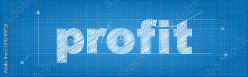 PROFIT Vector Technical Lettering Icon