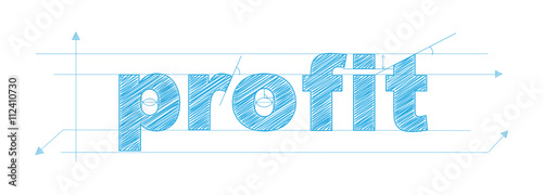 PROFIT Vector Technical Lettering Icon 