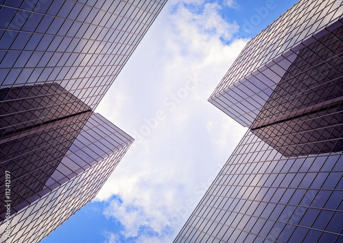 Modern Office Buildings in perfect symmetry