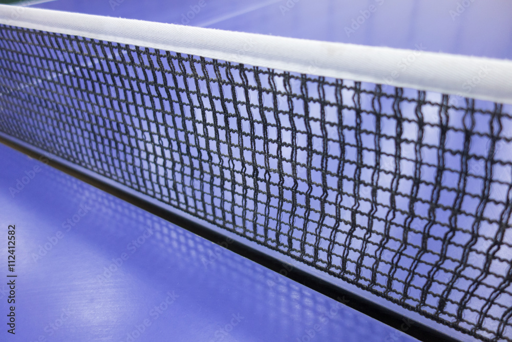 Table tennis net closeup.Ping pong