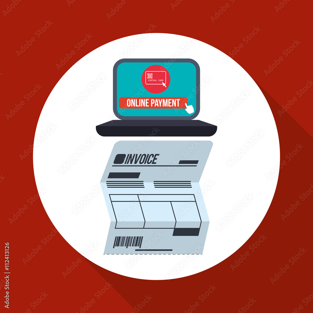 Invoice design. Online payment. Isolated illustration , vector Invoice design. Online payment. Isolated illustration , vector