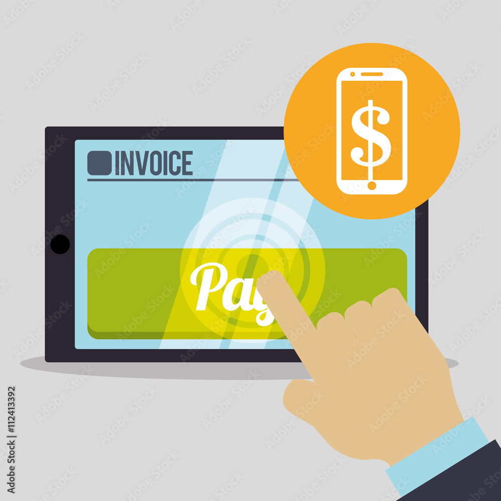 Invoice design. Online payment. Isolated illustration , vector Invoice design. Online payment. Isolated illustration , vector