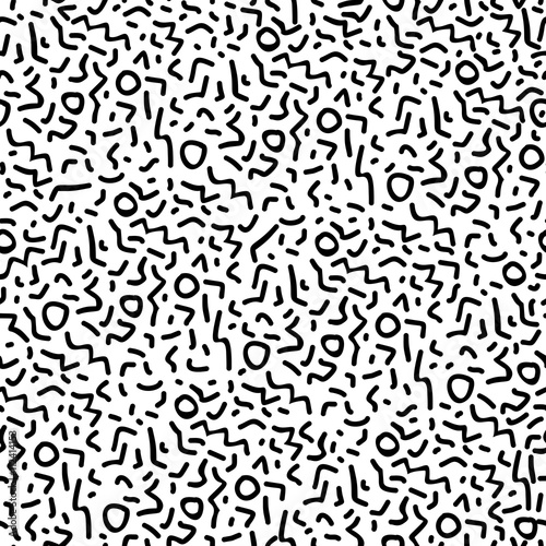 80s black and white retro pattern with shapes © Cienpies Design