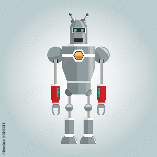 Robot design. Technology concept. humanoid icon