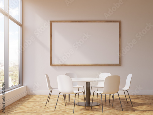 Frame and round conference table