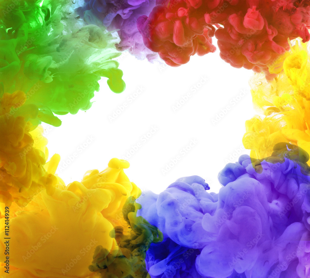 Acrylic colors in water. Abstract background. Acrylic colors in water. Abstract background.