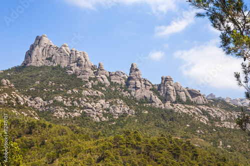 View of mountains of Montserrat in Catalonia, Spain