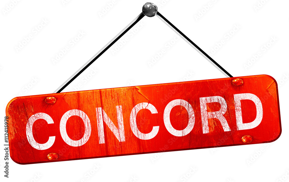 concord, 3D rendering, a red hanging sign concord, 3D rendering, a red hanging sign